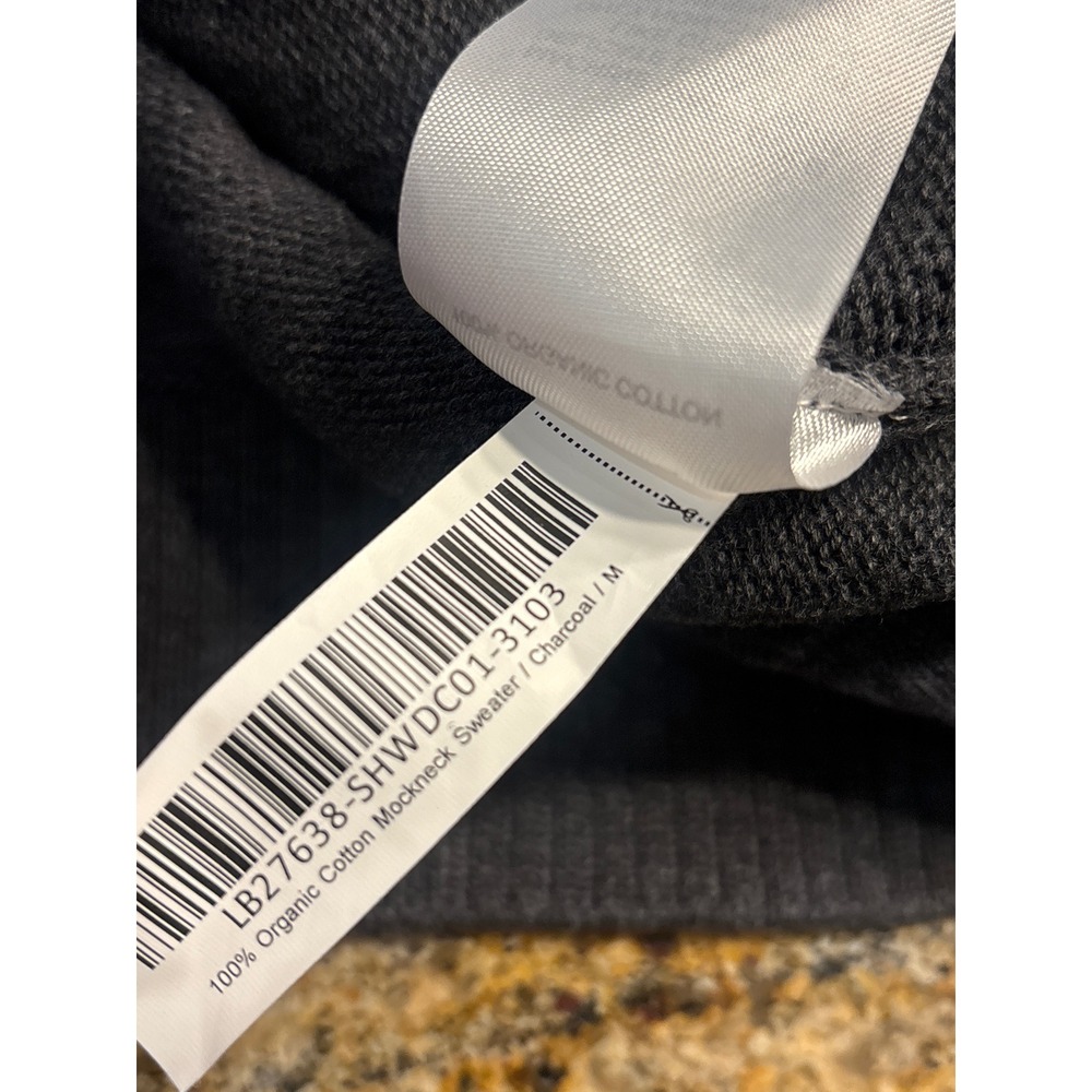 Quince Womens Organic Cotton Mockneck Sweater Charcoal Gray LB27638 M - Picture 4 of 8